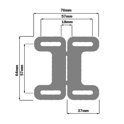 52-130-3 MODULAR SOLUTIONS DOOR PART<BR>30 SERIES DOUBLE BALL CATCH, BLACK W/HARDWARE